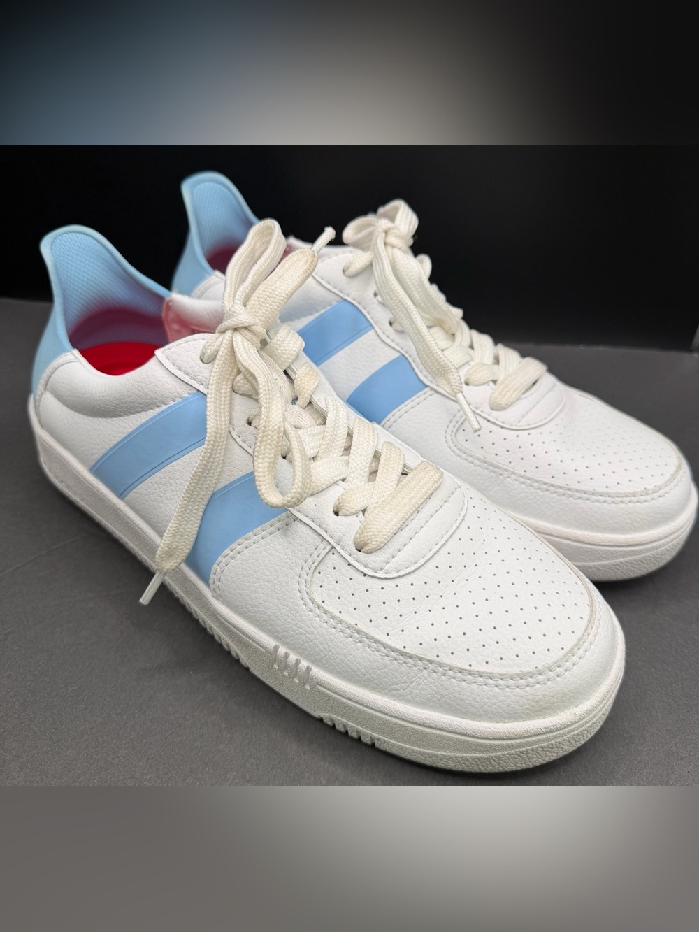 Redvanly- Contender Spikeless,White & Light Blue  Sneakers - Men’s Size:9